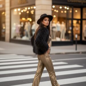 Alternative view of faux fur γουνάκι one size